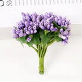 12Pcs Artificial Berry Stamen Flowers – DIY Wedding & Christmas Artificial Craft Flowers Babs Purple 24Pcs
