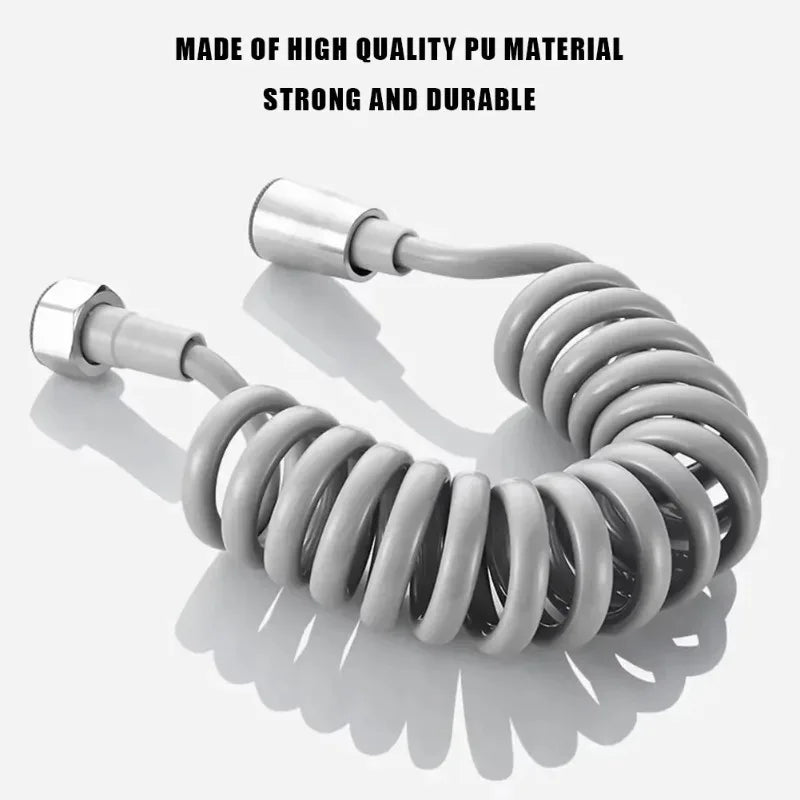Retractable Coiled Spring Shower & Bidet Sprayer Hose 2M-5M Shower Plumbing Hose Babs