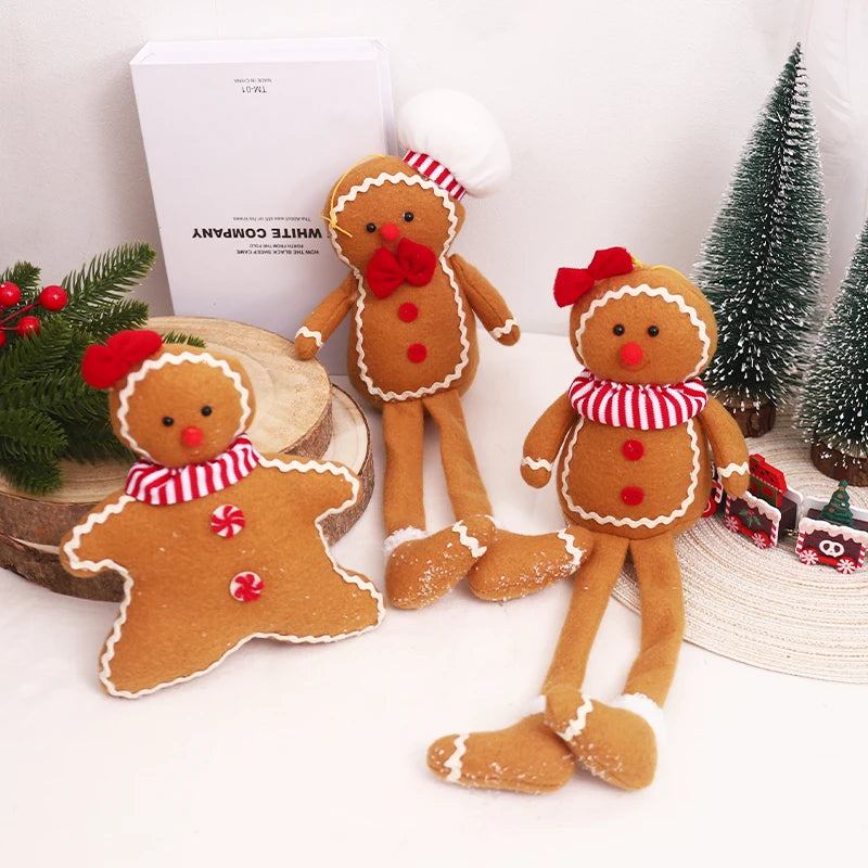 Gingerbread Man Plush Christmas Ornaments | Holiday Tree Decor Christmas Tree Ornament Babs