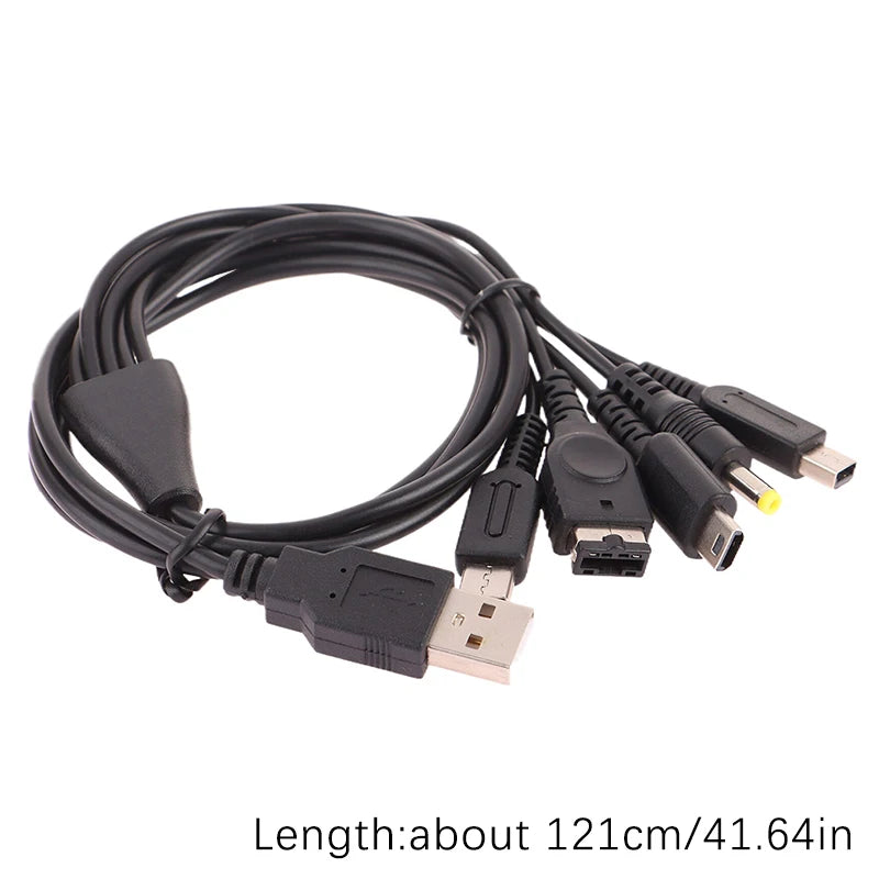 5-in-1 USB Charging Cable 1.2M for Nintendo 3DS DS Wii U GBA SP USB Charging Cable Babs