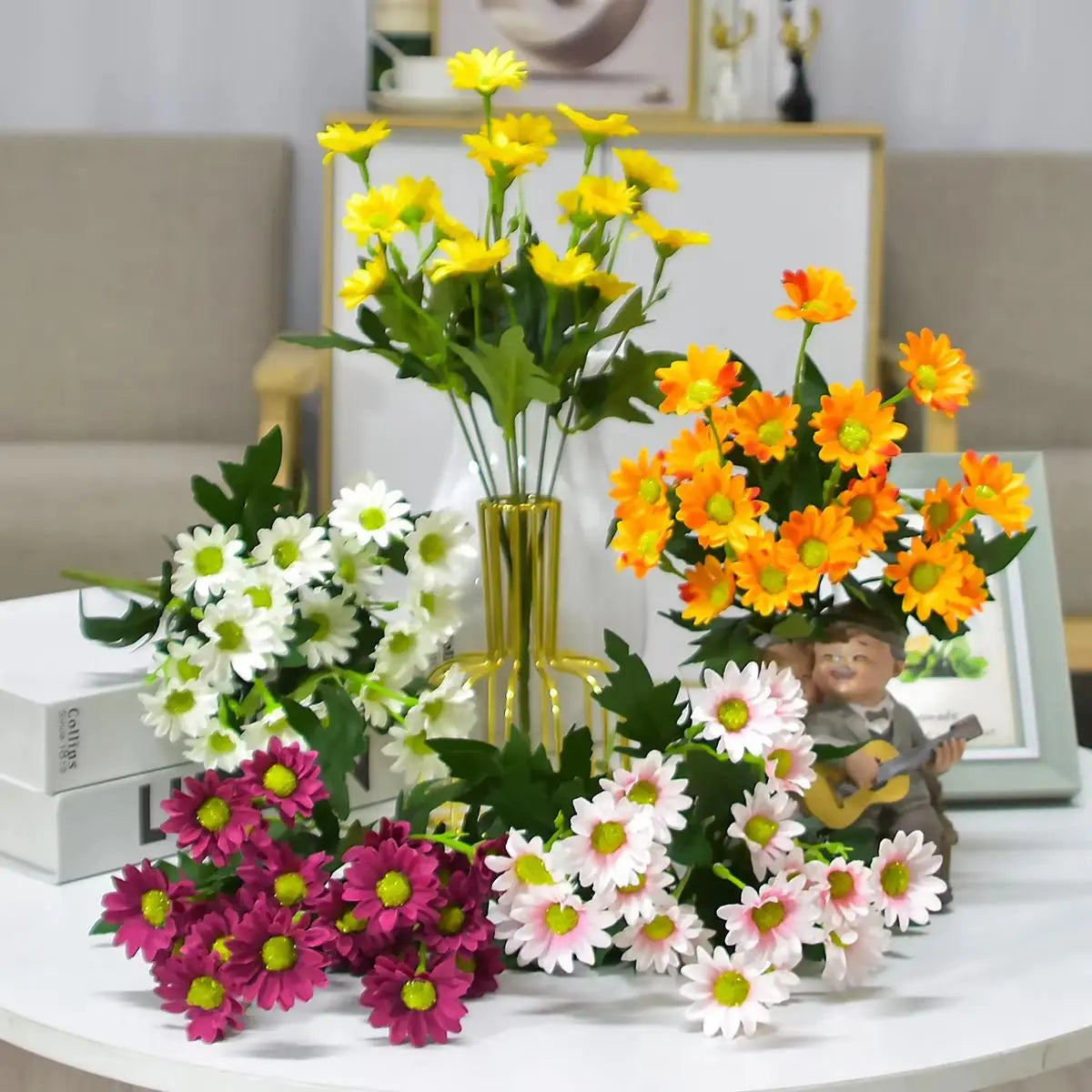 Silk Daisy Artificial Flowers for Wedding & Home Decor Artificial Flowers Babs