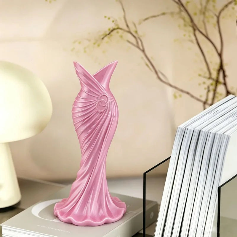 3D Printed Dress-Shaped Vase | Elegant Desktop Decor Figurine Decorative Vase Figurine Babs