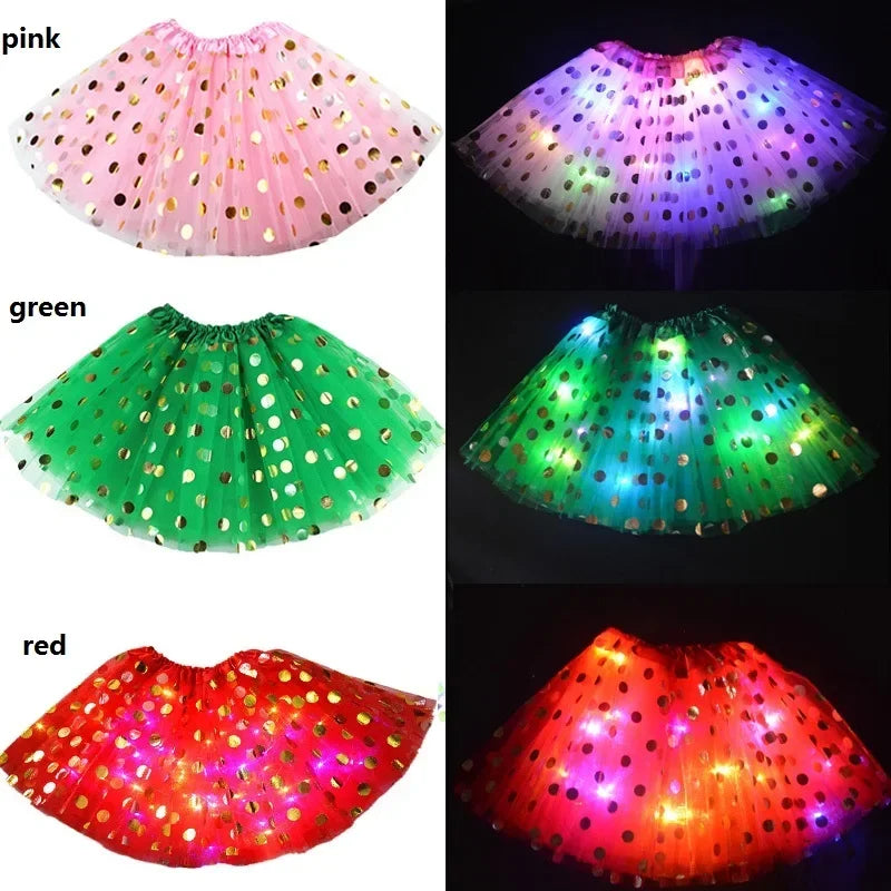 Light-Up Tutu Skirt & Animal Headband – Girls Glow Party Girls Glow Costume Babs