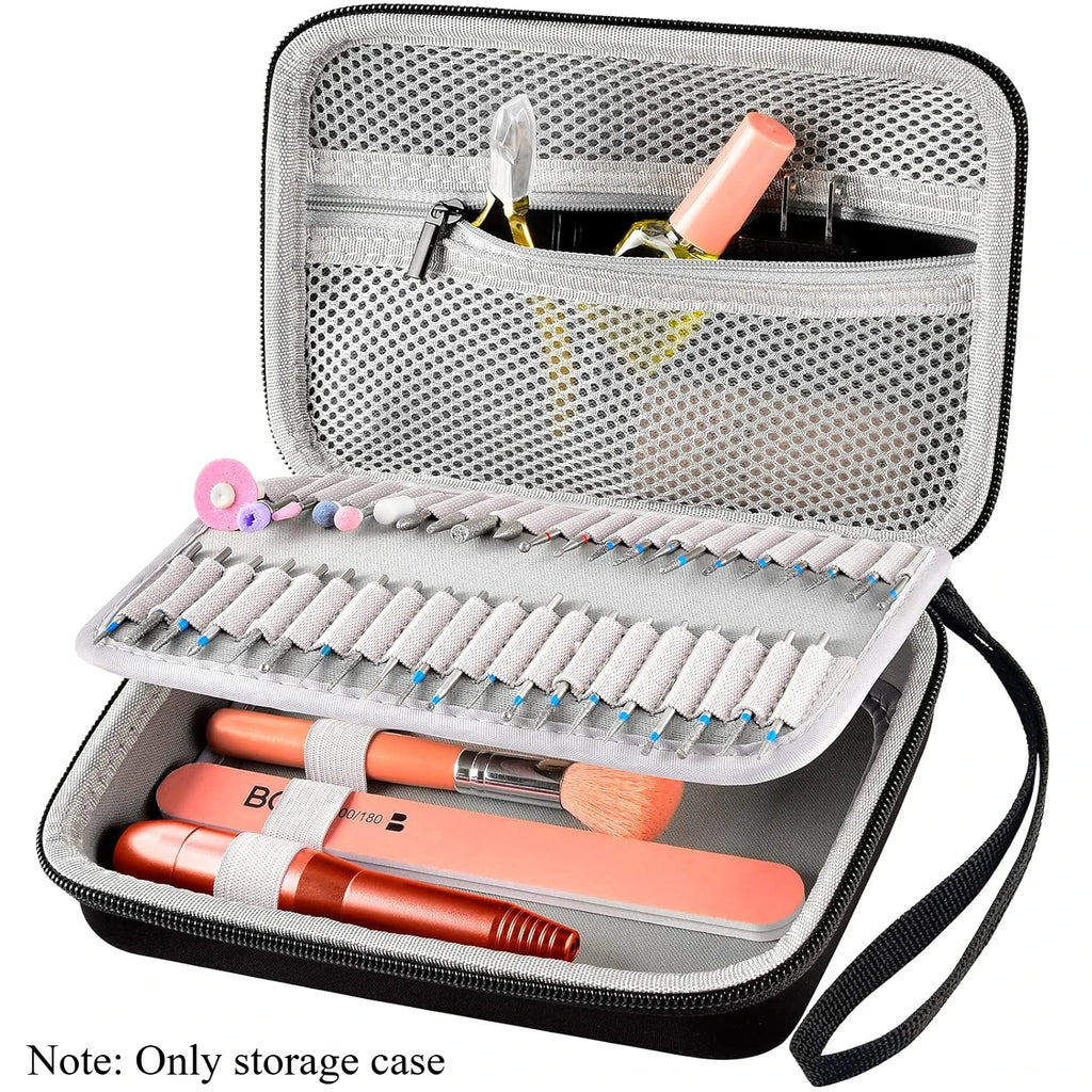 Hard EVA Nail Drill Carrying Case – 40-Slot Bit Organizer Nail Drill Organizer Case Babs