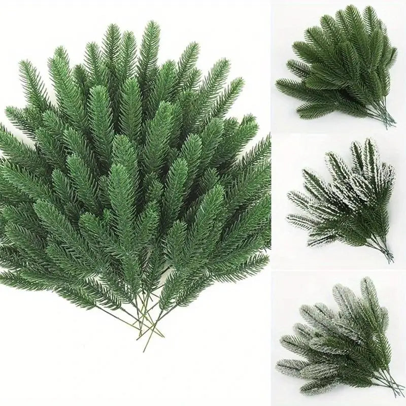 12pcs Artificial Pine Needle Branches – Christmas Tree Decor Christmas Decor Props Babs