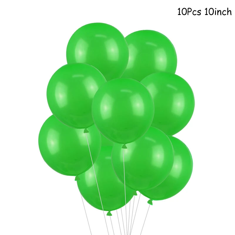 Jungle Safari Party Balloons – Green Latex & Foil Palm Leaf Set