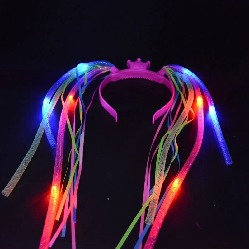 LED Light-Up Noodle Headband – Flashing Rave Party Hair Piece LED Party Headband Babs