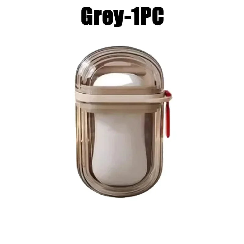 Travel Soap Box with Lid – Leakproof, Draining Soap Case Travel Soap Case Babs Grey-1PC