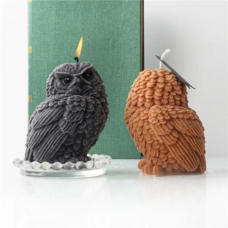 Tilted Head Owl Silicone Mold – DIY Candle, Soap & Resin Silicone Craft Mold Babs
