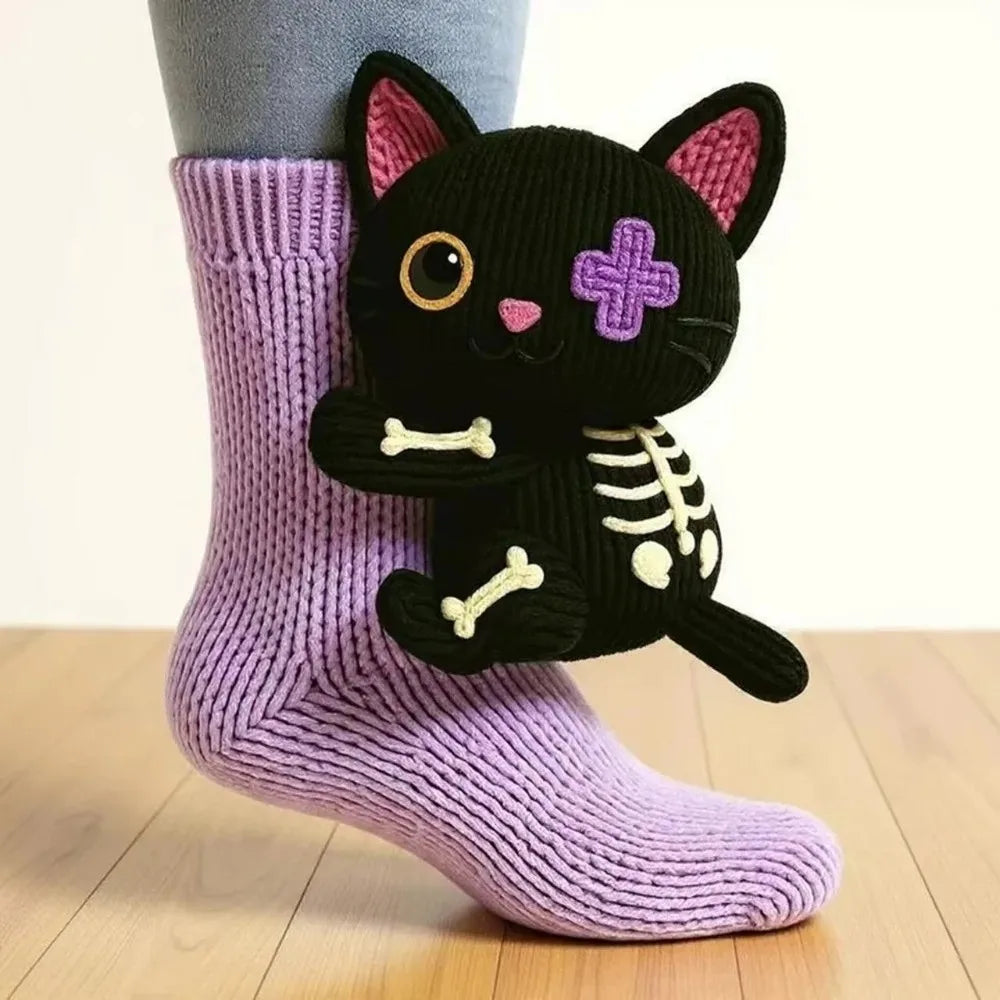3D Knitted Animal Floor Socks – Cute Sloth & Panda Gift Novelty Knitted Socks Babs style 10 One Size