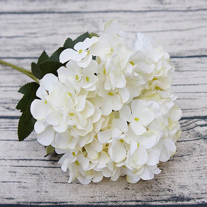 Silk Hydrangea Artificial Bouquet – Wedding & Home Décor Artificial Flower Bouquet Babs milk white 1 pc