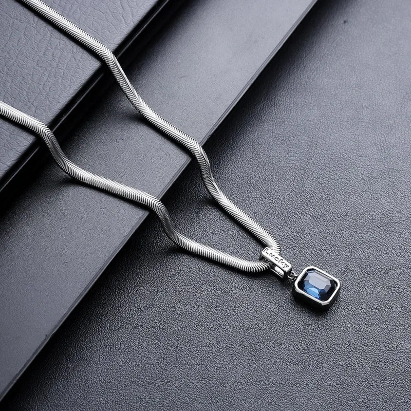 Titanium Steel Snake Bone Chain Pendant Necklace – Unisex Pendant Necklace Babs