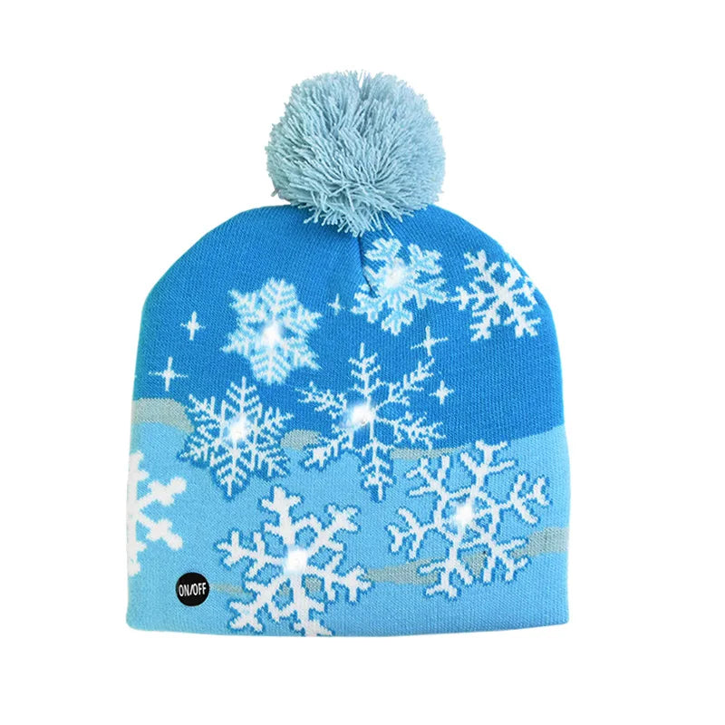 LED Light-Up Christmas Knitted Beanie Hat – Kids & Adults Light-Up Beanie Hat Babs I 1Pcs