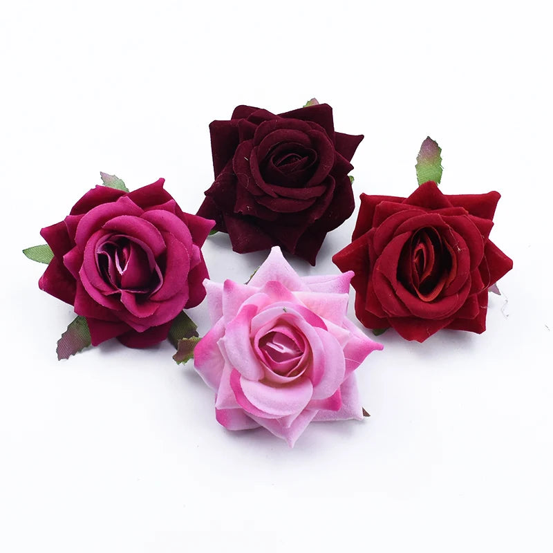 Silk Artificial Rose Heads 5/10 Pcs – Wedding & Home Décor Artificial Silk Flowers Babs
