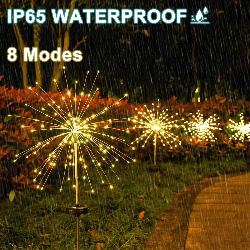 Solar Firework Fairy Lights – 60 LED Waterproof Garden Decor Solar Garden Lights Babs