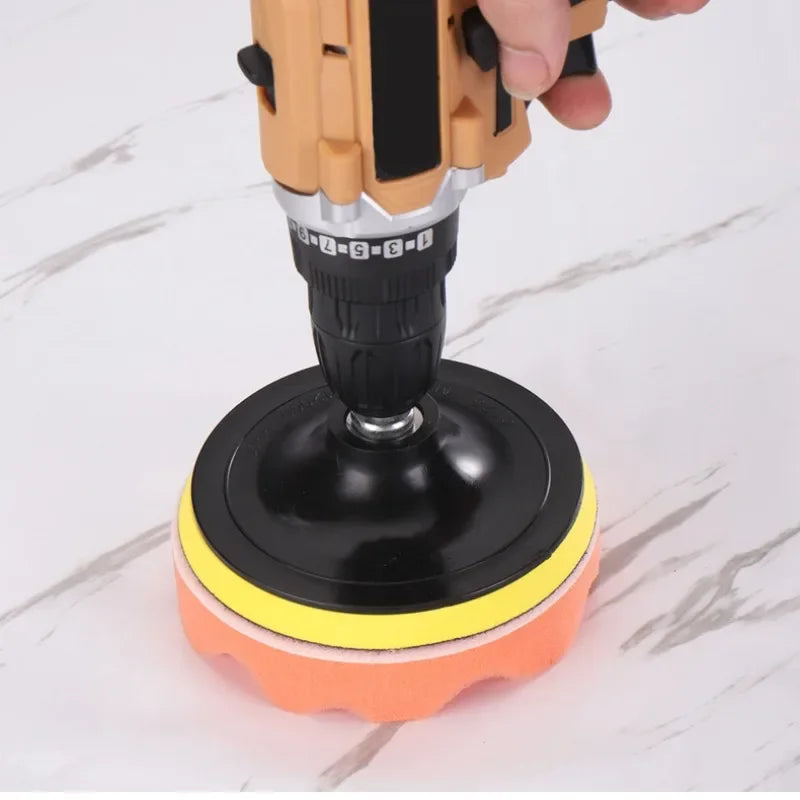 6pc Car Polishing Foam Pad Kit with Drill Adapter – 4" Sponge Car Polishing Pad Kit Babs