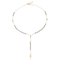 Handmade Rosary Beads Cross Pendant Necklace – Women's Gift Pendant Necklace Babs 1pc