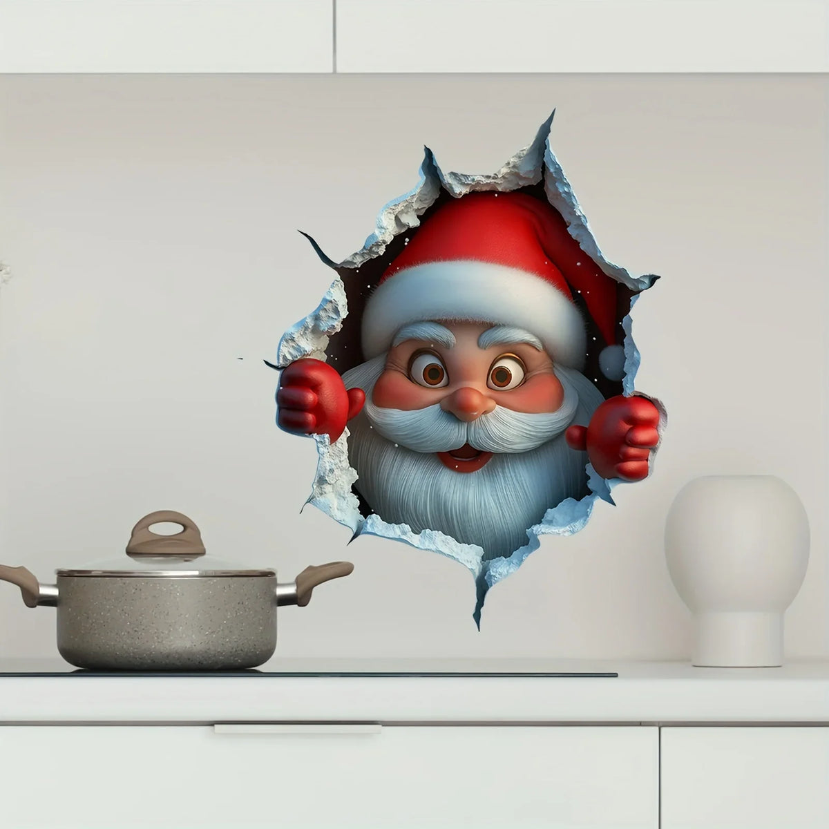 3D Reindeer Break-Through Vinyl Wall Decal | Christmas Decor Vinyl Wall Decal Babs