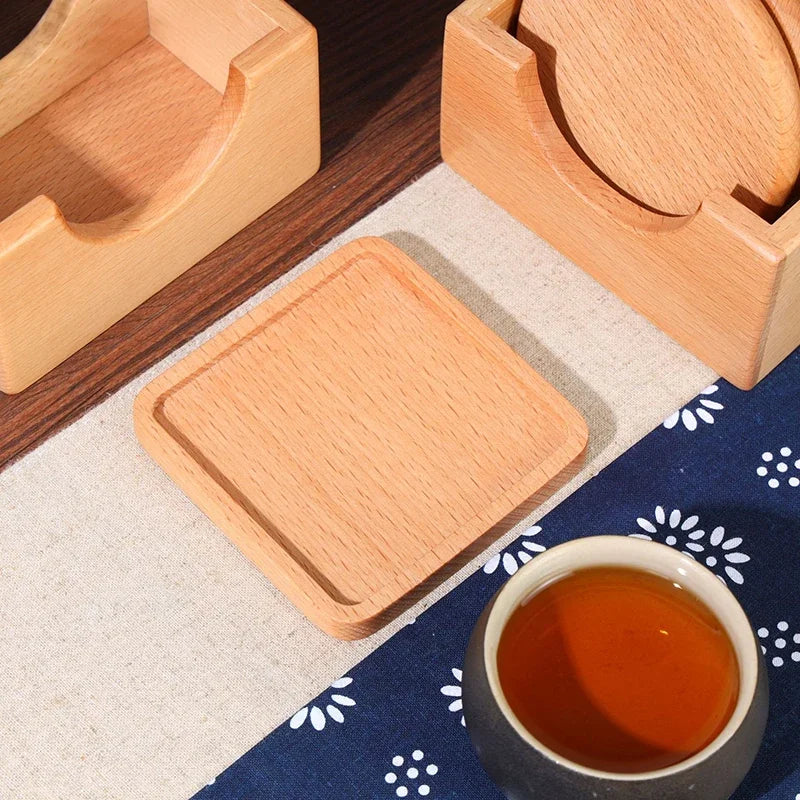 Wooden Coasters for Drinks – Eco-Friendly Tea & Coffee Coasters Wood Drink Coasters Babs