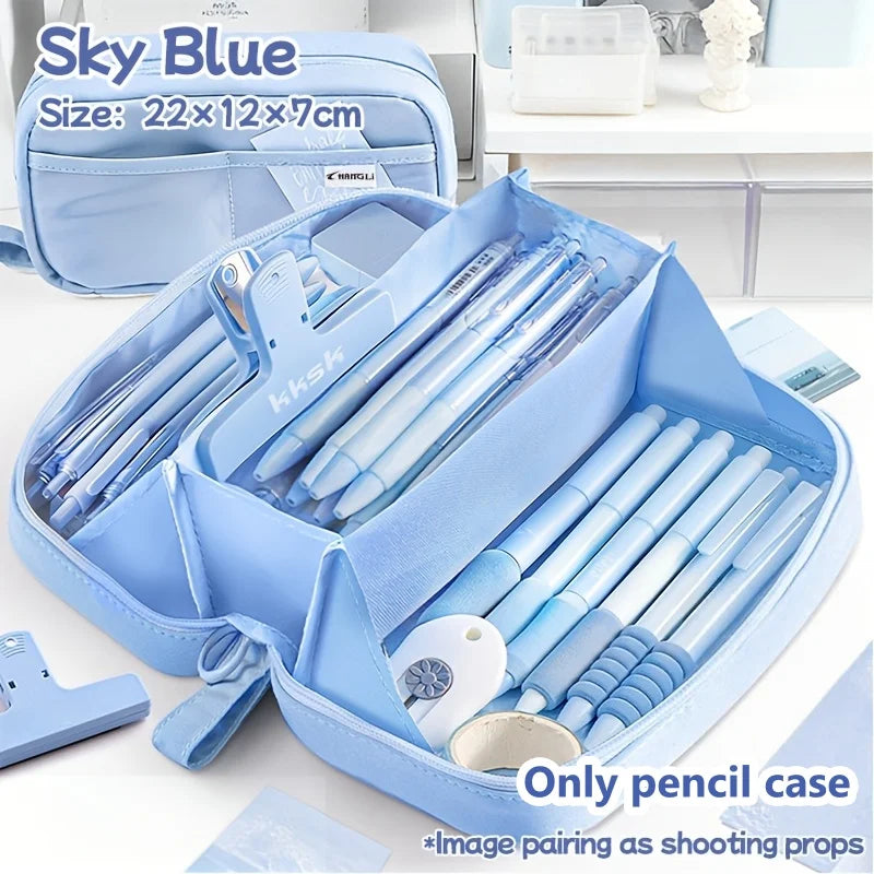 Volcano Pencil Case – Multi-Layer Stationery Organizer Pencil Case Organizer Babs Blue