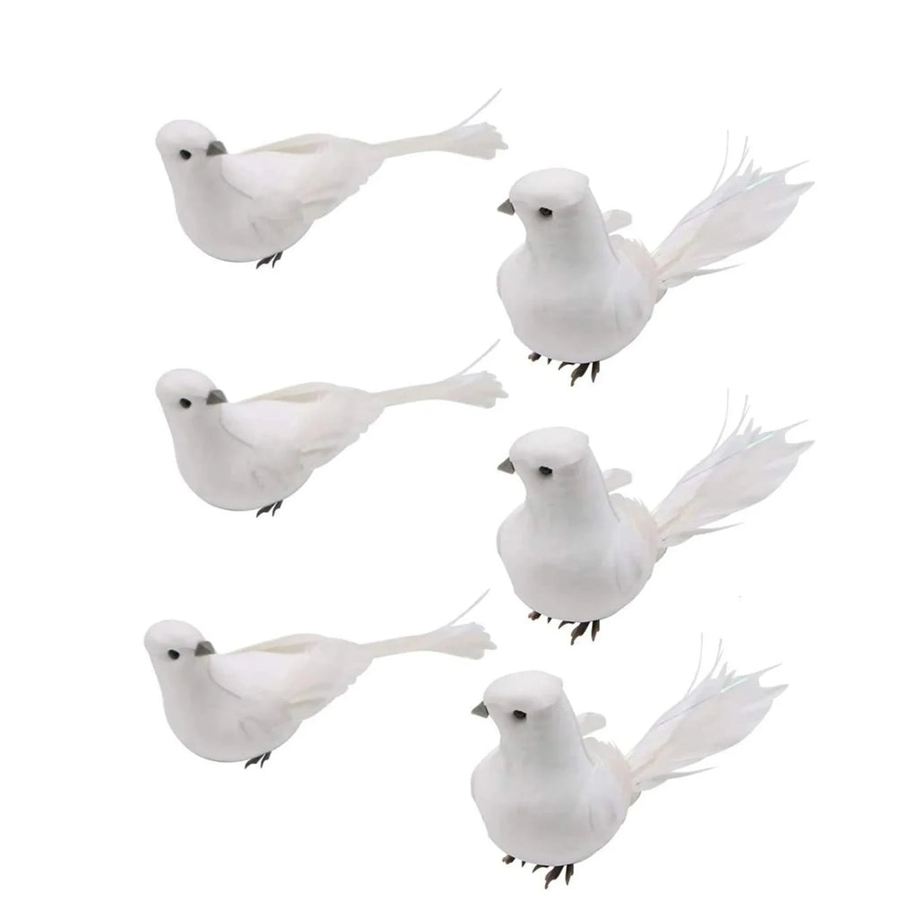 12 Artificial White Dove Bird Ornaments with Clip | Christmas Christmas Tree Ornaments Babs