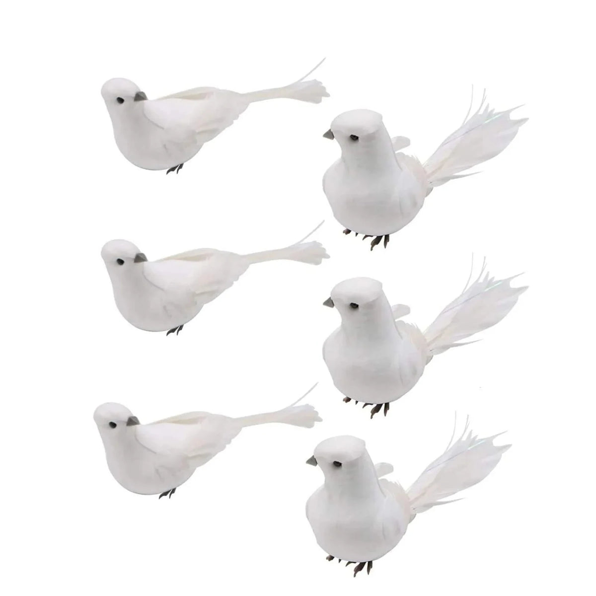 12 Artificial White Dove Bird Ornaments with Clip | Christmas Christmas Tree Ornaments Babs