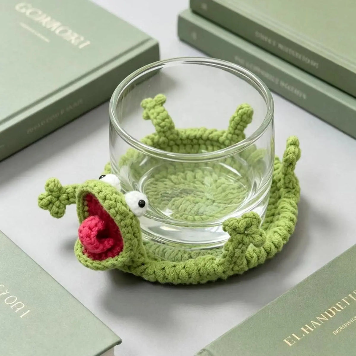 Handmade 3D Crochet Lizard Coaster – Cute Animal Cup Mat Crochet Animal Coaster Babs