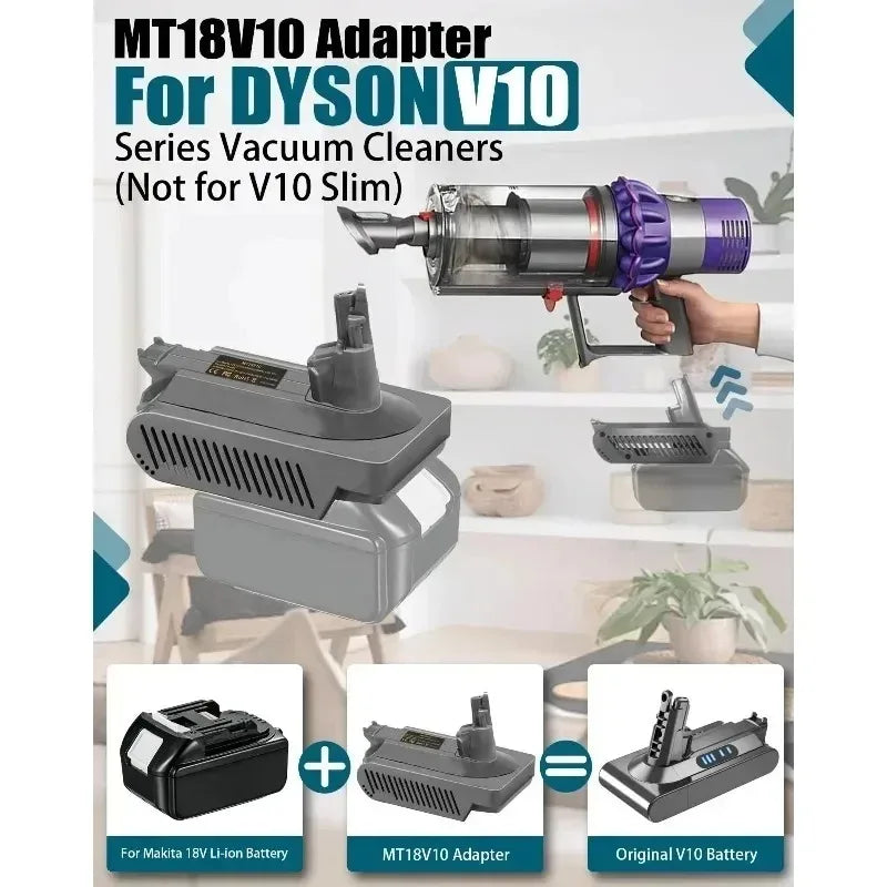 MT18V10 Battery Adapter – Makita 18V to Dyson V10 Vacuum Battery Adapter Babs