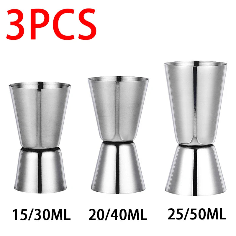 Stainless Steel Dual Shot Cocktail Jigger – Bar Measure Cup Cocktail Jigger Babs 3pcs mix