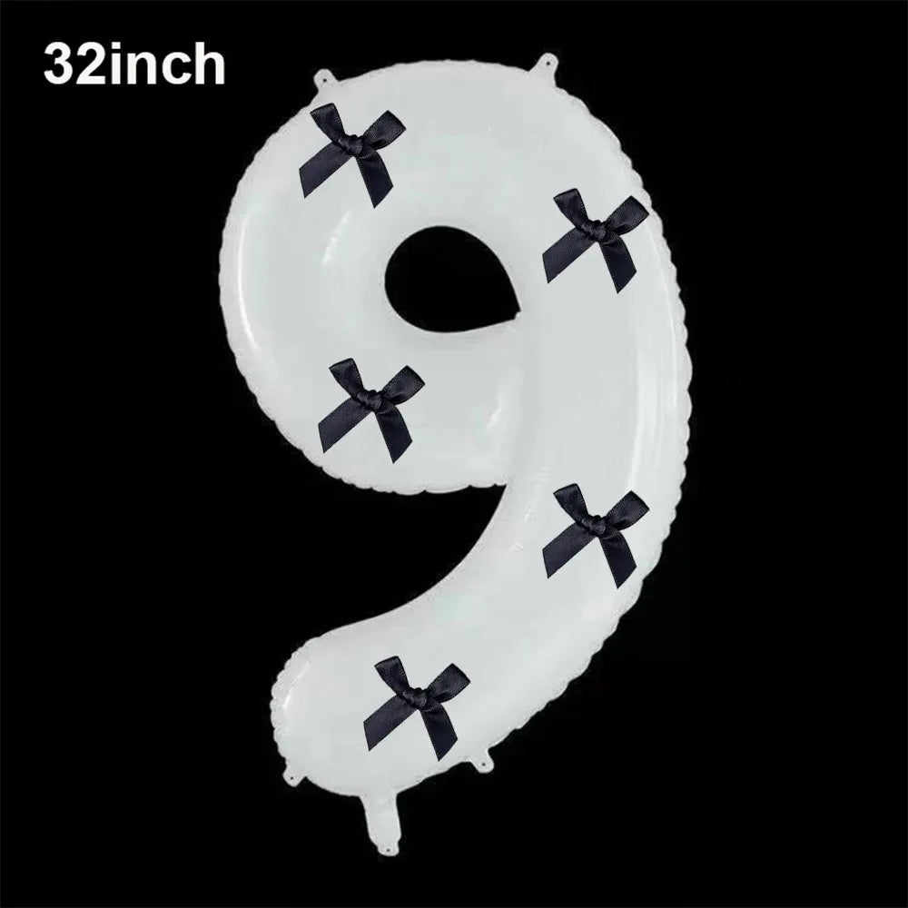 32" Black Bow Number Balloon Kit – Party & Wedding Décor Party Balloon Kit Babs Black 9 As pictures show