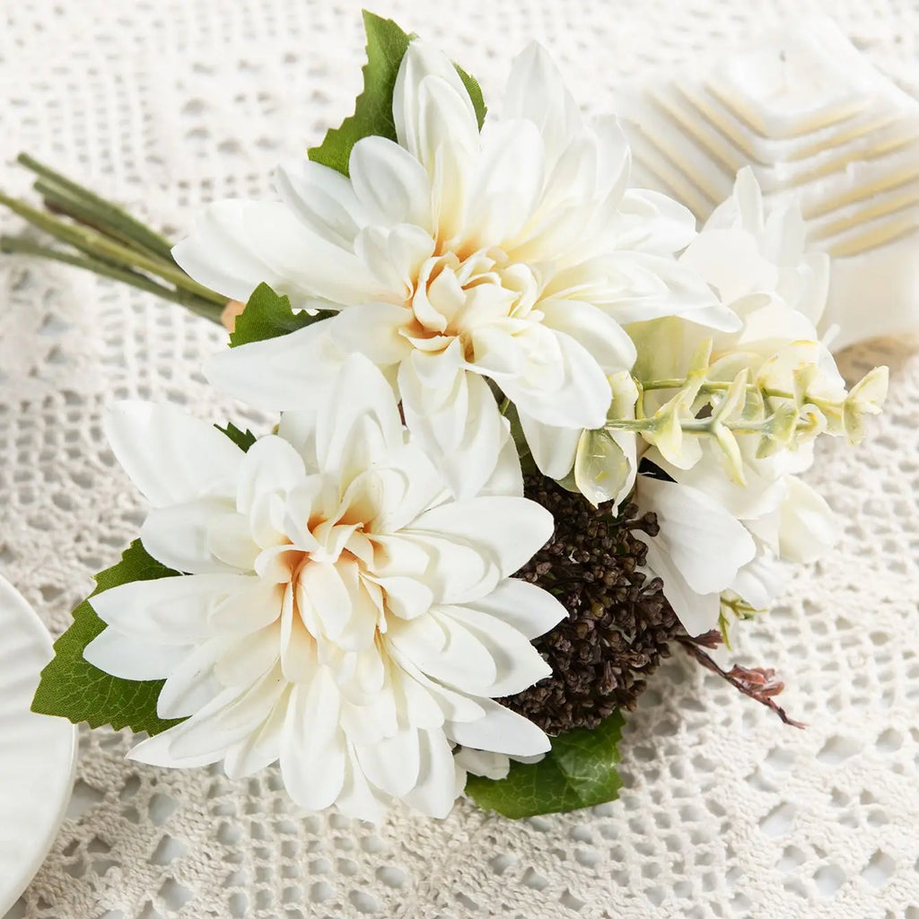 Artificial Silk Dahlia Camellia Bouquet | Wedding & Home Decor Artificial Flower Bouquet Babs