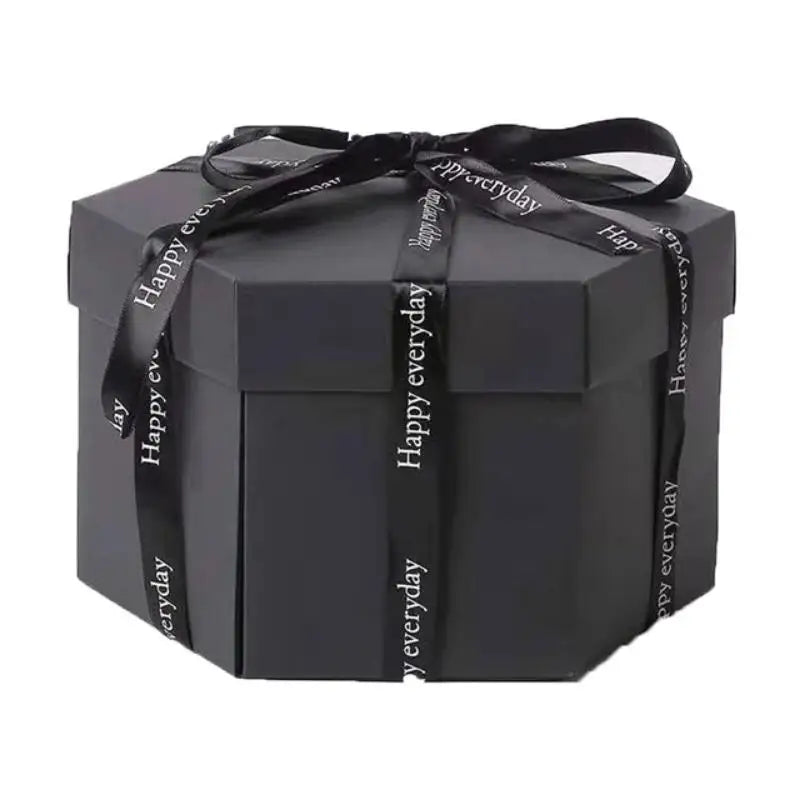 Surprise Explosion Photo Album Scrapbook Box – Keepsake Gift Explosion Gift Box Babs Black