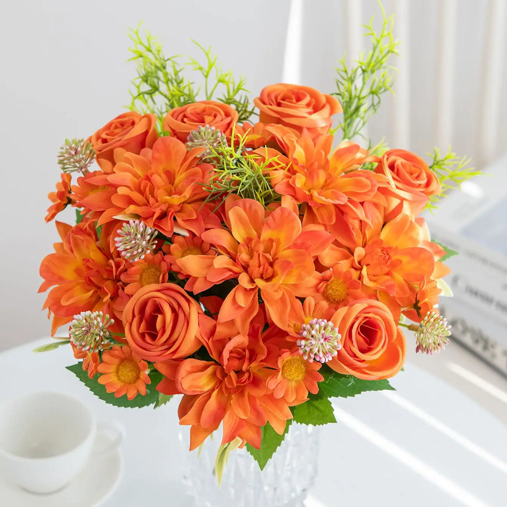 Artificial Silk Rose Bouquet – Wedding & Home Decor Flowers Artificial Flower Bouquet Babs