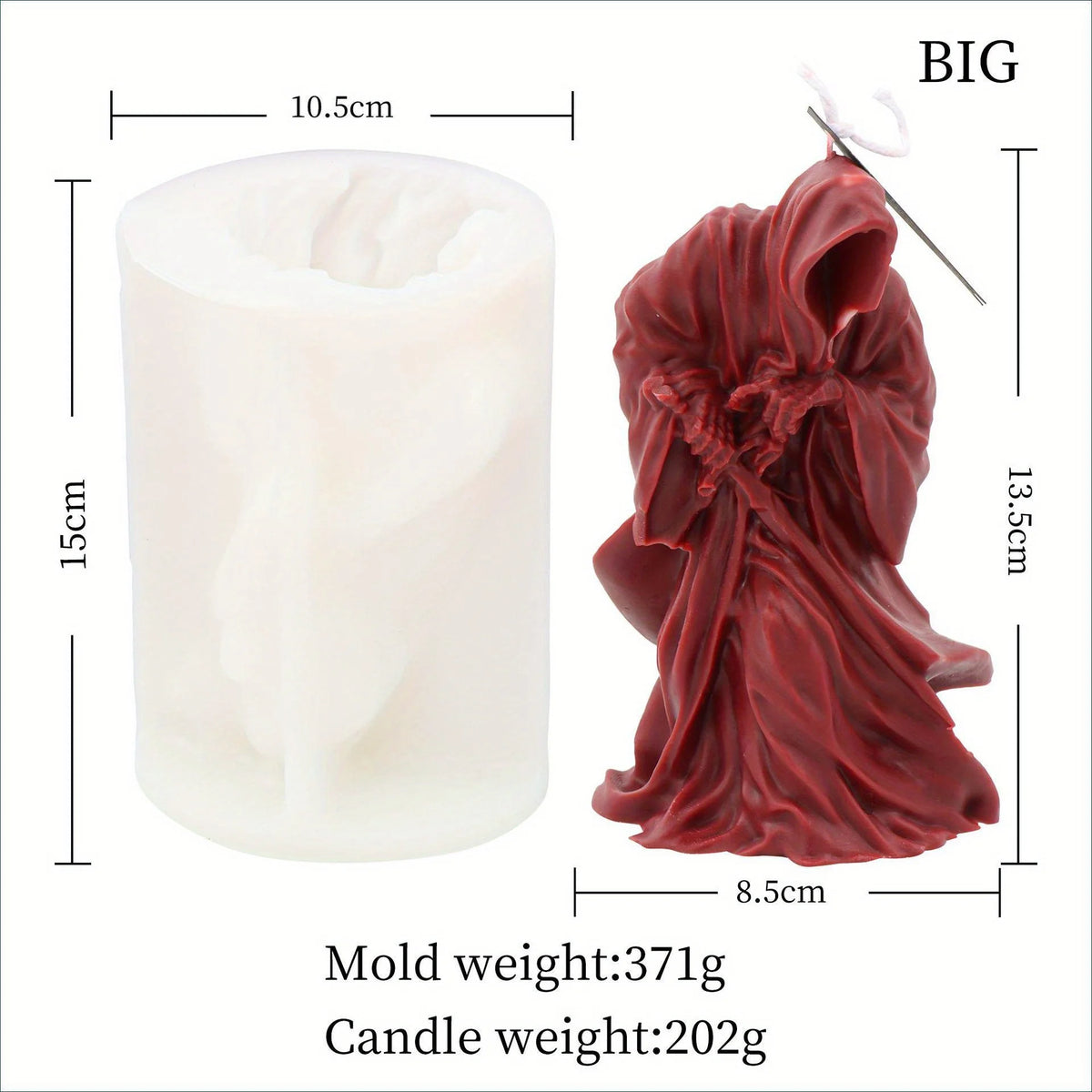 Halloween Gothic Skull Silicone Candle Mold – DIY Soy Wax Silicone Candle Mold Babs Large
