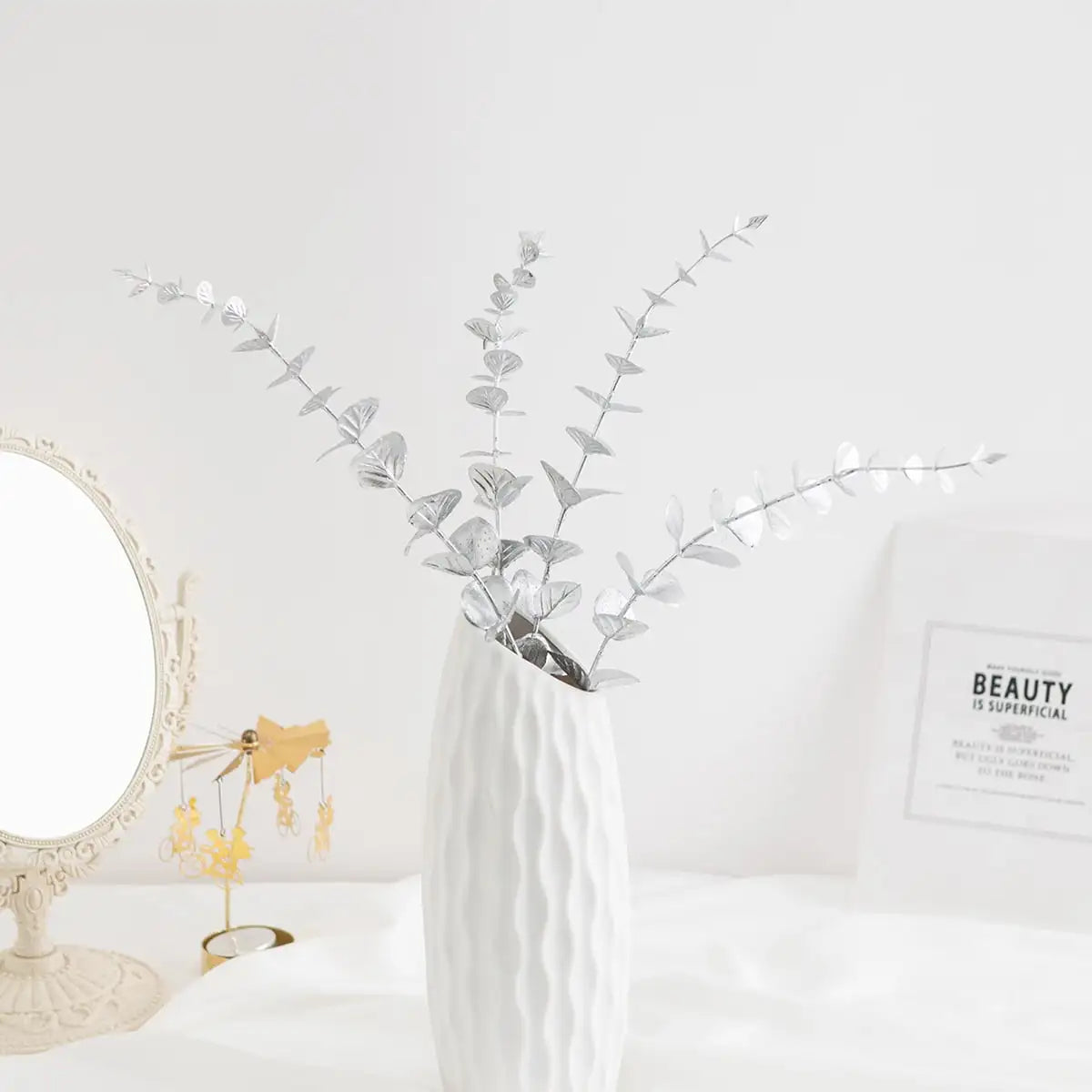 Artificial Eucalyptus Stems 10/20 Pcs – Fake Plant Decor Artificial Plant Stems Babs Silver 10pcs