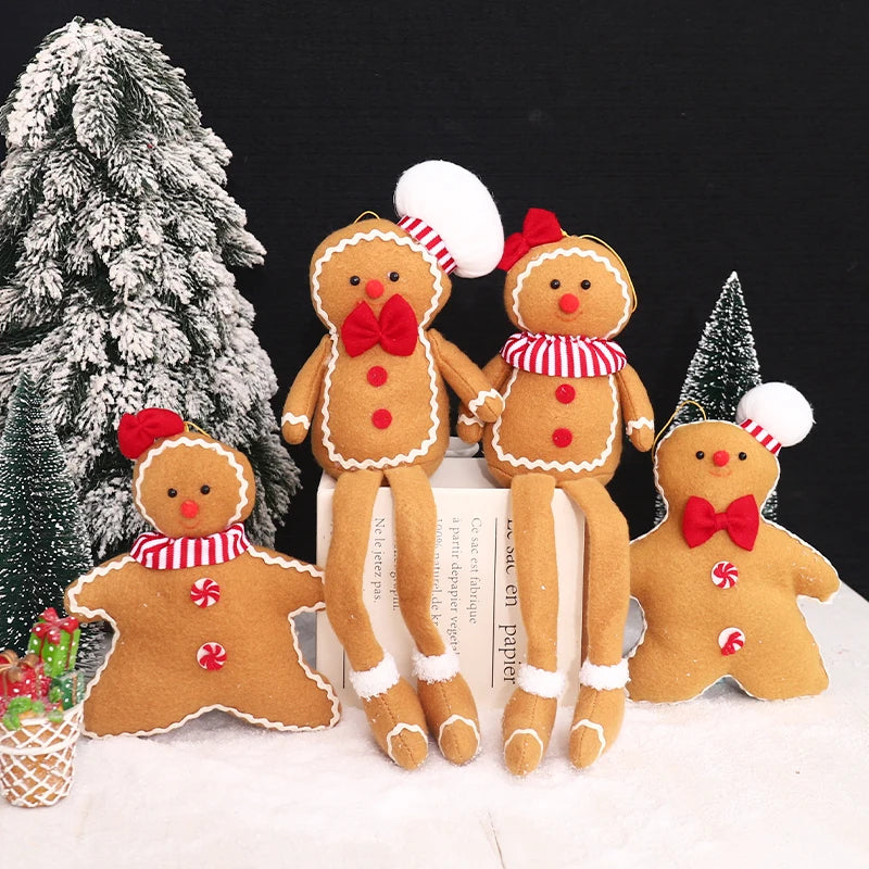 Gingerbread Man Plush Christmas Ornaments | Holiday Tree Decor Christmas Tree Ornament Babs