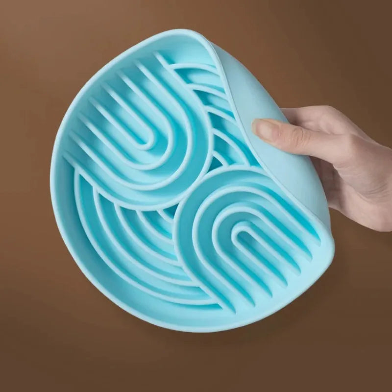 Silicone Slow Feeder Dog Bowl with Suction Cup & Licking Pad Slow Feeder Dog Bowl Babs