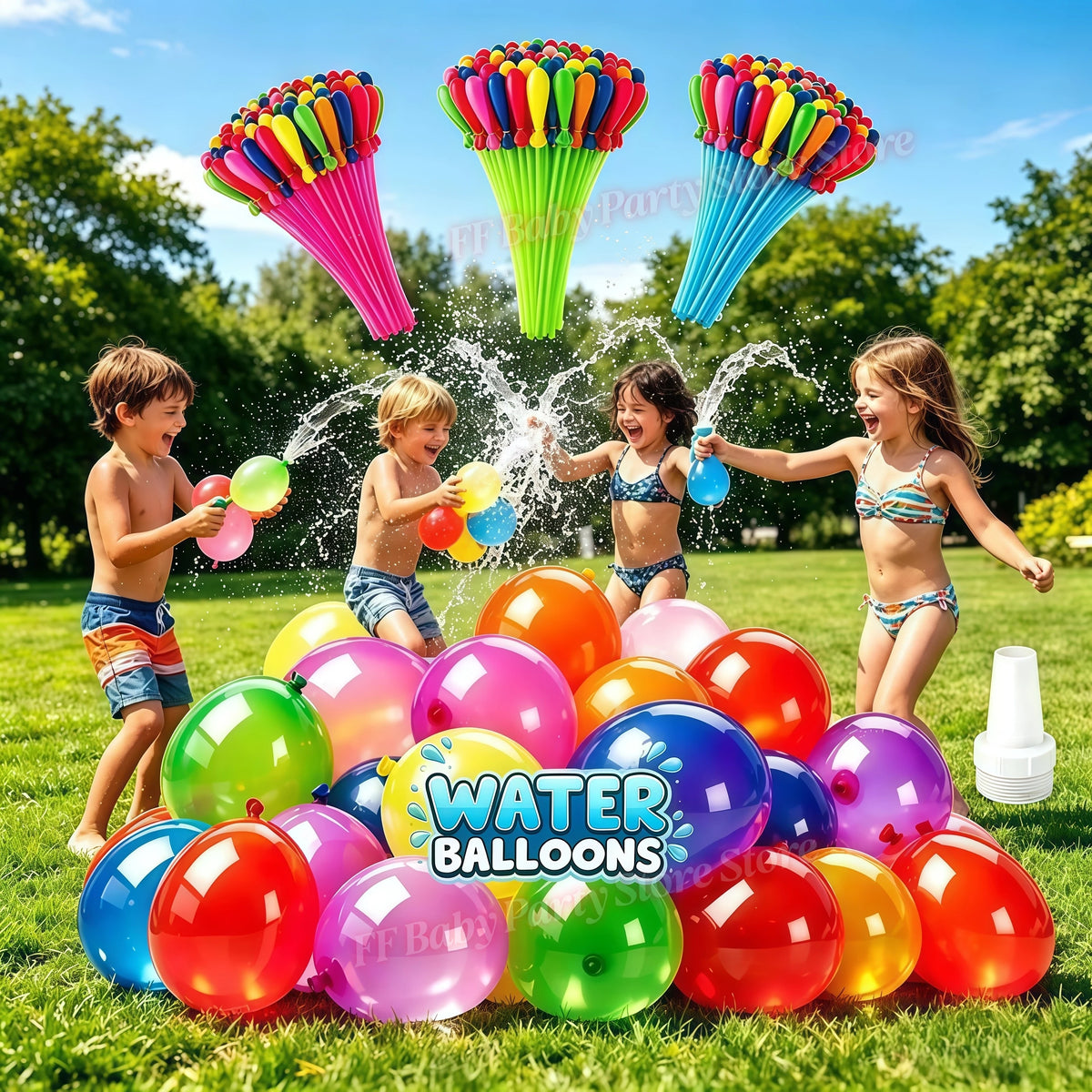 111Pcs Self-Tie Water Balloons – Fast Fill Splash Balls Set Water Balloon Set Babs