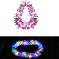 15-Pack LED Hawaiian Lei Flower Headbands & Necklaces for Parties LED Party Lei Set Babs color 12a