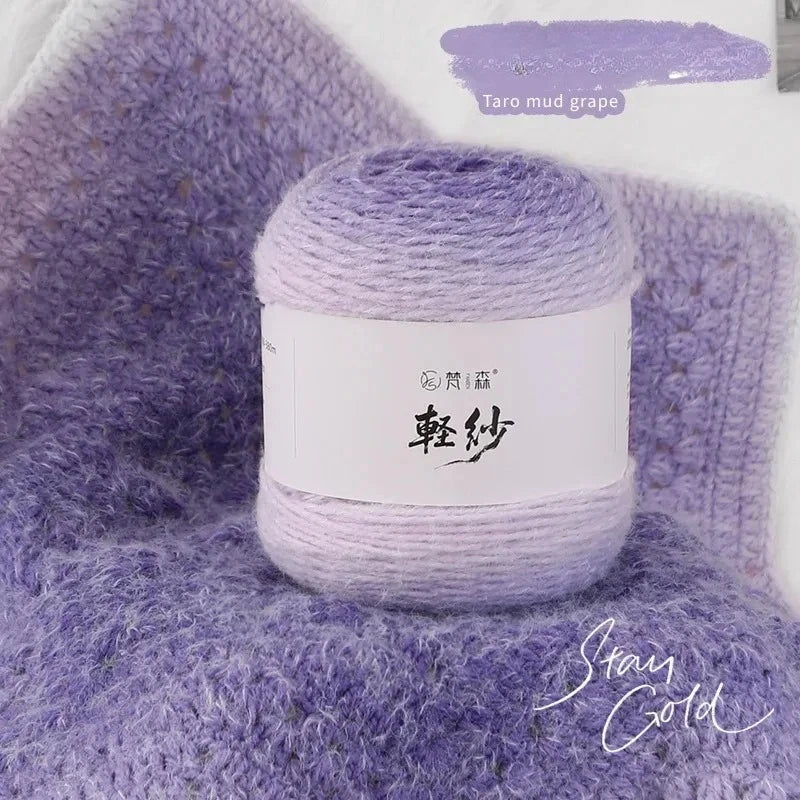 Gradient Long Plush Yarn 375m – Soft 3mm Knitting & Crochet Thread Knitting Yarn Babs Color 01