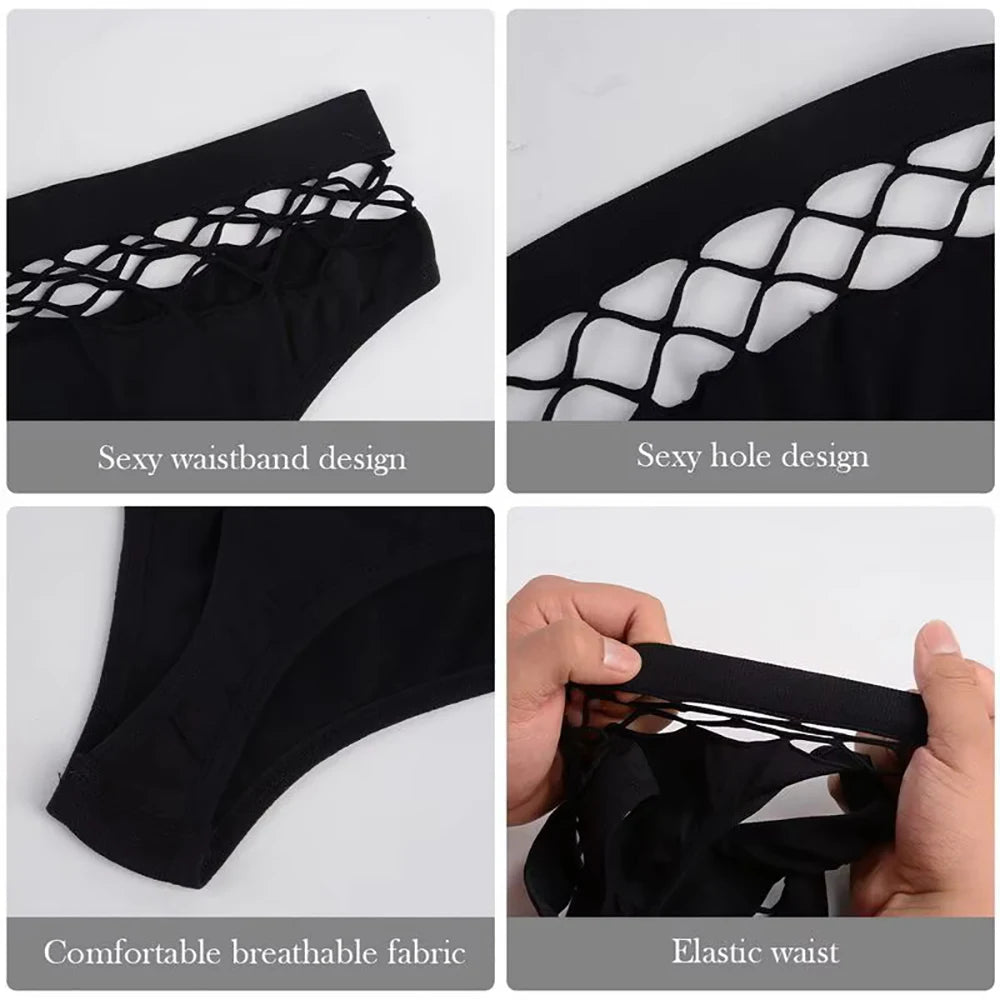Mesh Hollow Out Thong Panties – Breathable Women's Lingerie Women's Thong Panties Babs