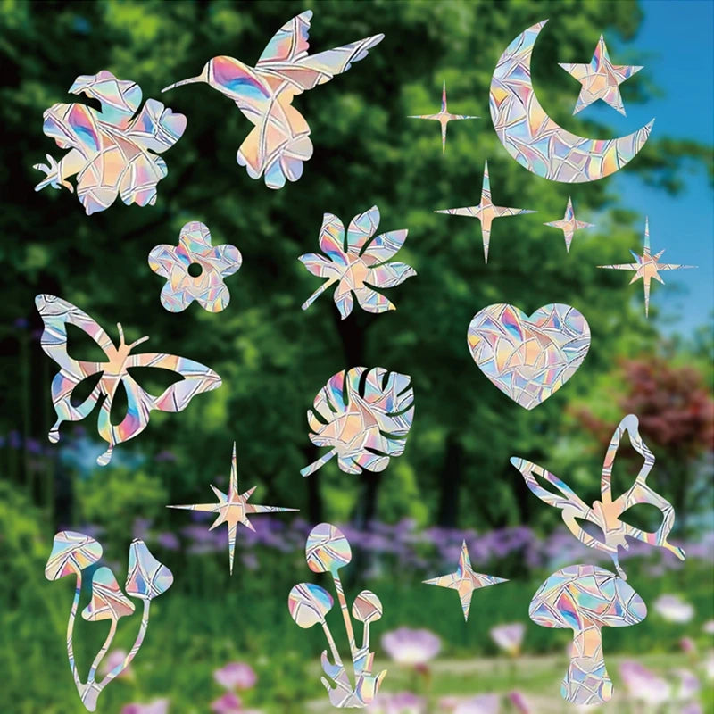 Butterfly Mushroom Sun Catcher Window Sticker | Rainbow Prism Window Sun Catcher Sticker Babs
