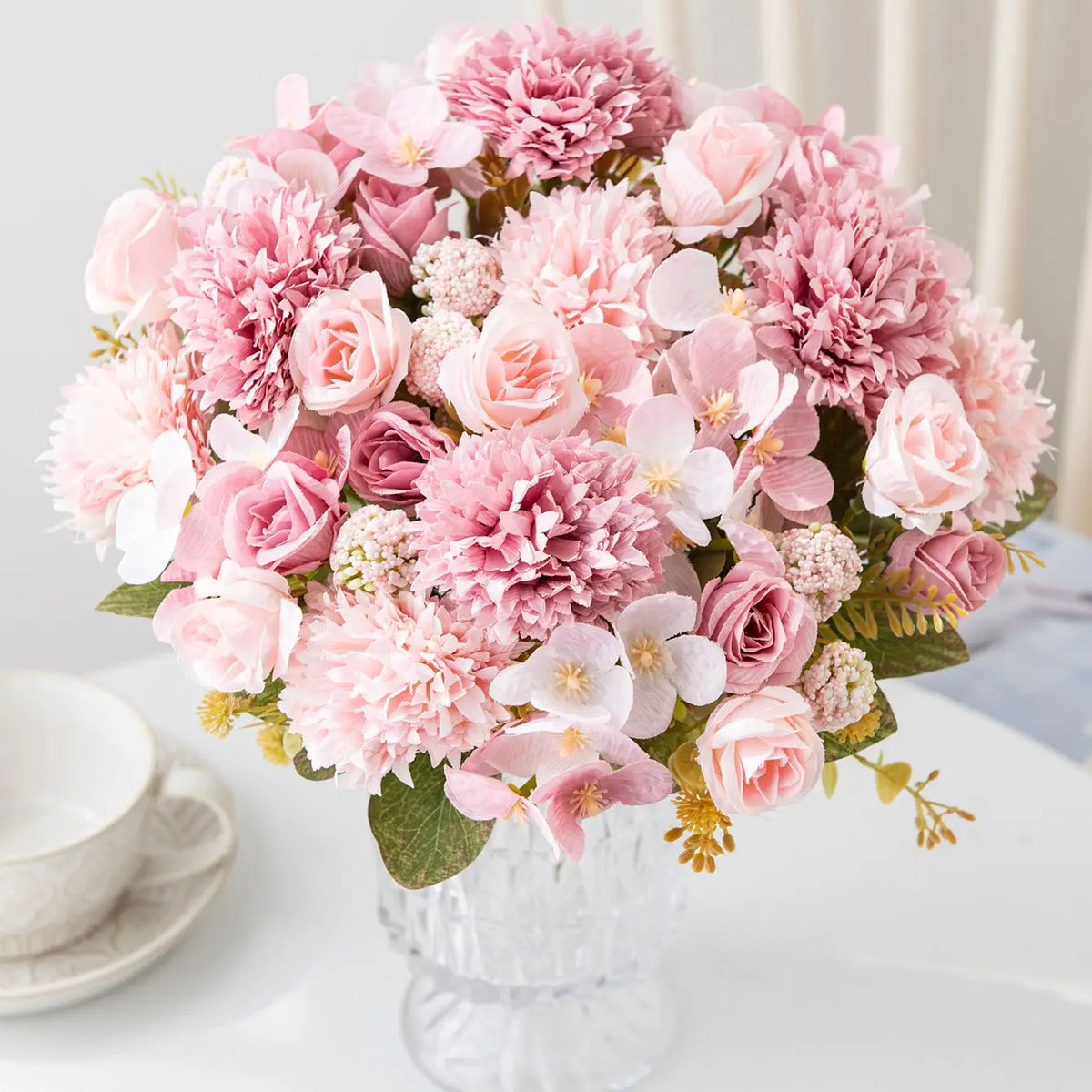 Artificial Silk Rose & Chrysanthemum Ball – Wedding Home Décor Artificial Flower Bouquet Babs