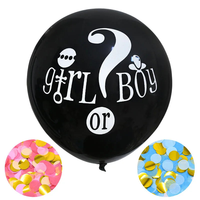 36" Giant Gender Reveal Balloon Set – Blue & Pink Confetti Gender Reveal Balloon Babs Set2 36inch
