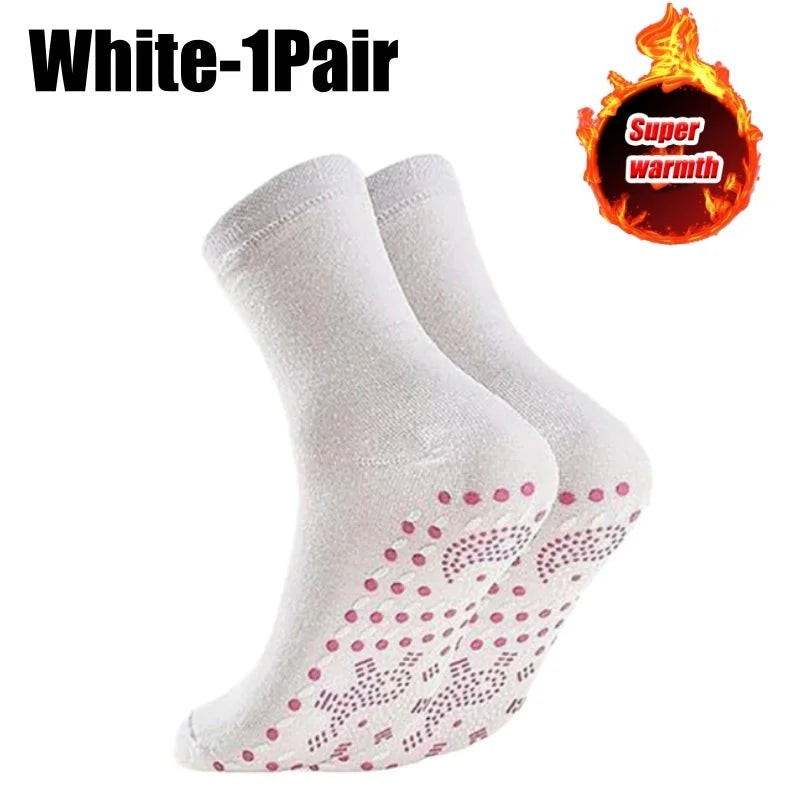 Magnetic Therapy Massage Socks – Warm Non-Slip Winter Socks Magnetic Therapy Socks Babs White-1Pair