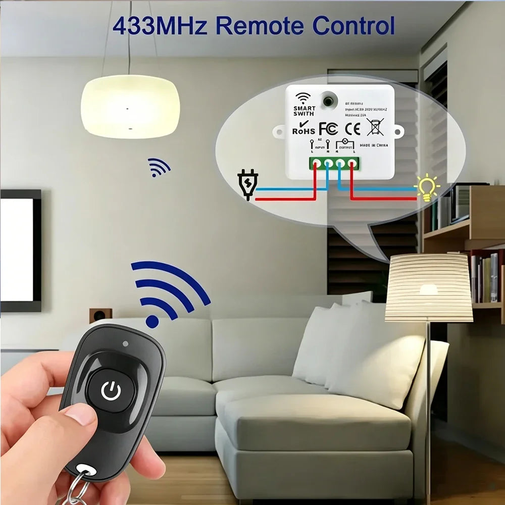 433MHz Wireless Remote Relay Switch 5-Pack – 110V/220V 10A Wireless Relay Switch Babs