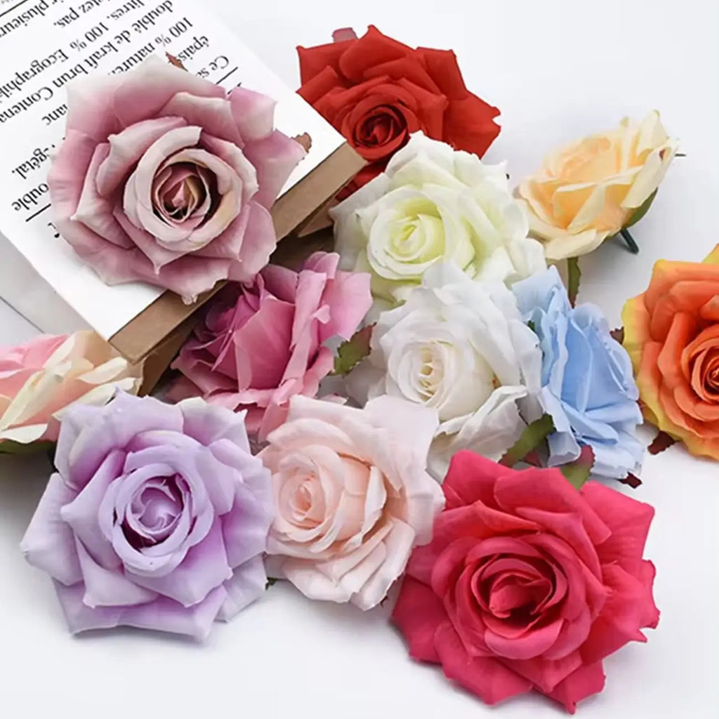Silk Rose Artificial Flower Heads – Wedding & Home Décor Artificial Silk Flowers Babs