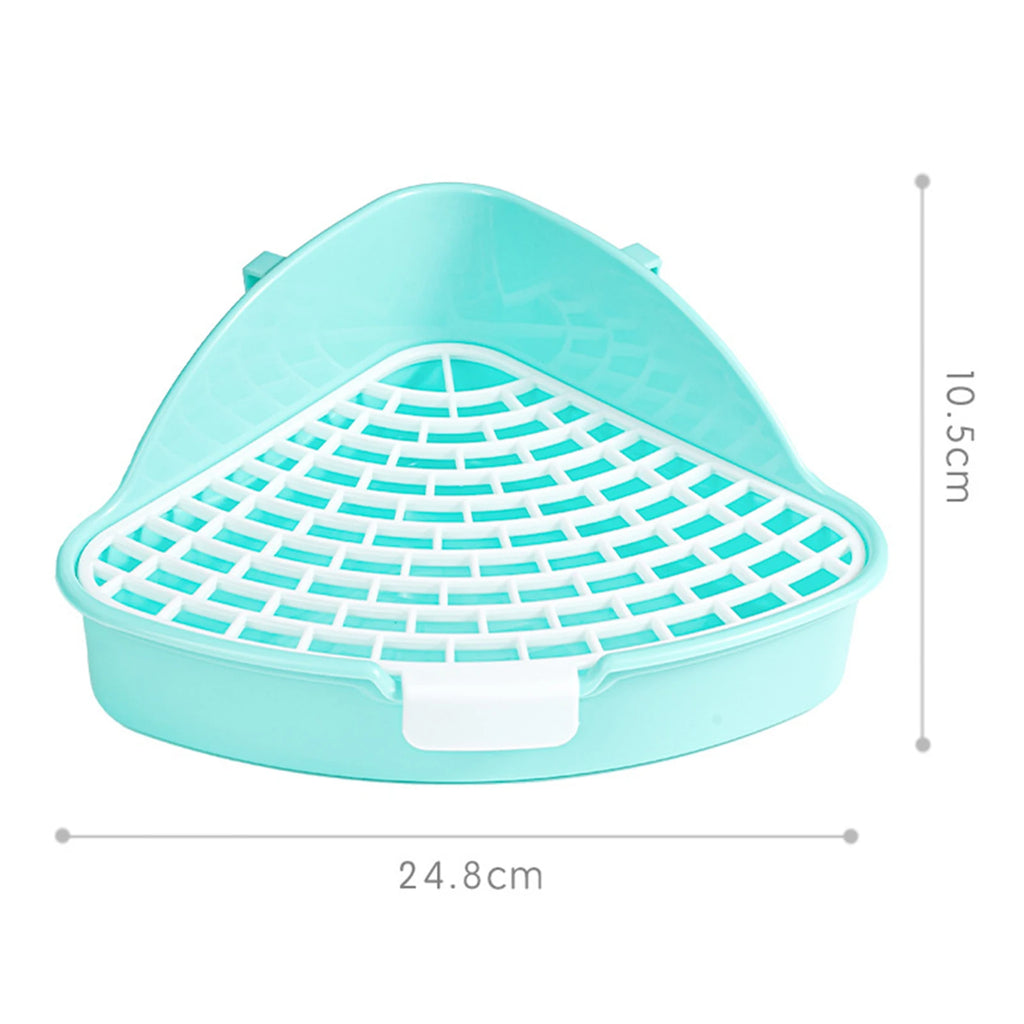 Corner Litter Tray for Rabbits, Ferrets & Small Pets Small Pet Litter Tray Babs Blue