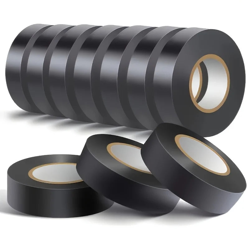 10-Pack Black PVC Electrical Tape – Waterproof Wire Insulation Electrical Tape Babs