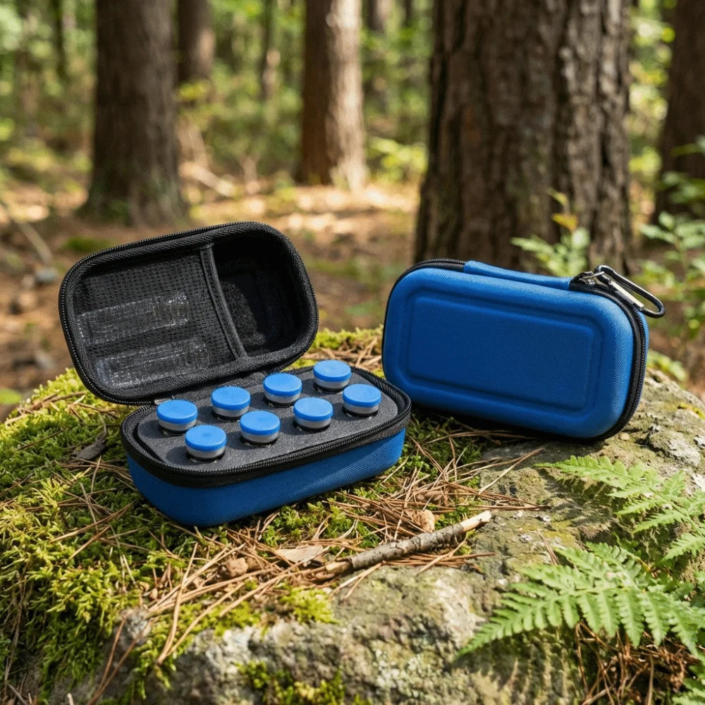 8-Slot Vial Storage Case – Waterproof & Shockproof Organizer Vial Storage Case Babs